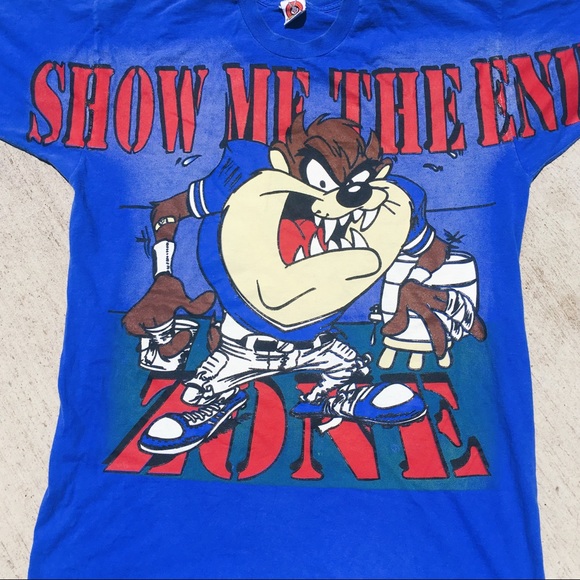 SOLD Vintage Looney Toons Show Me the End Zone Tee - Picture 3 of 3